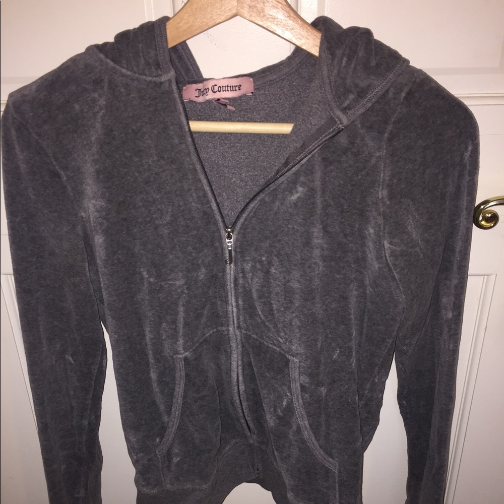 Grey juicy couture velvet zip up